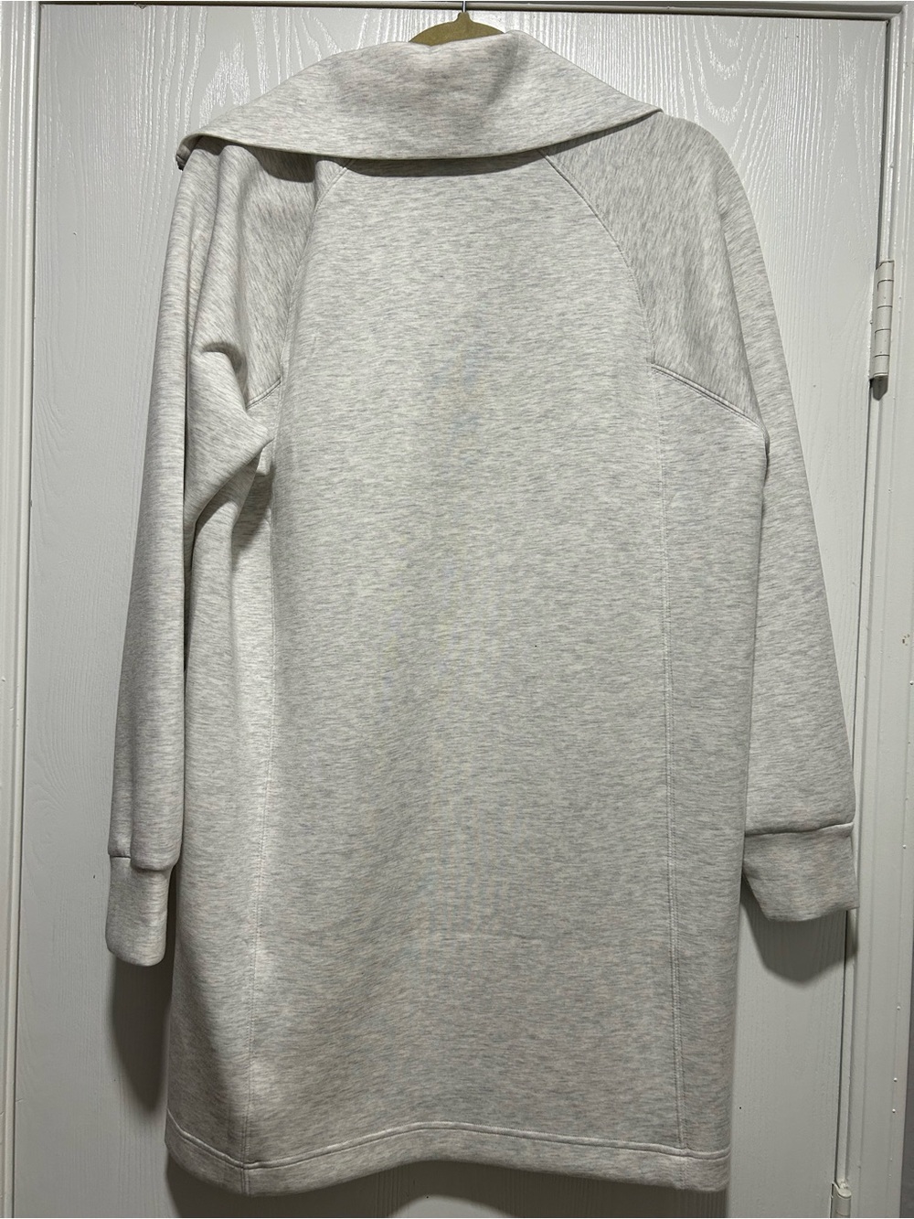 Spanx Heathered Half Zip Long Sleeve Grey Mini Dress Size Medium - Picture 7 of 9